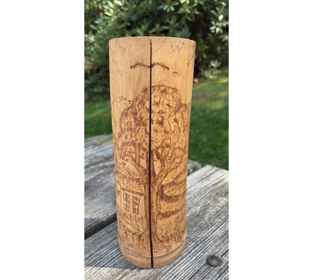 Vintage Bamboo Folk Art Vase will not hold water